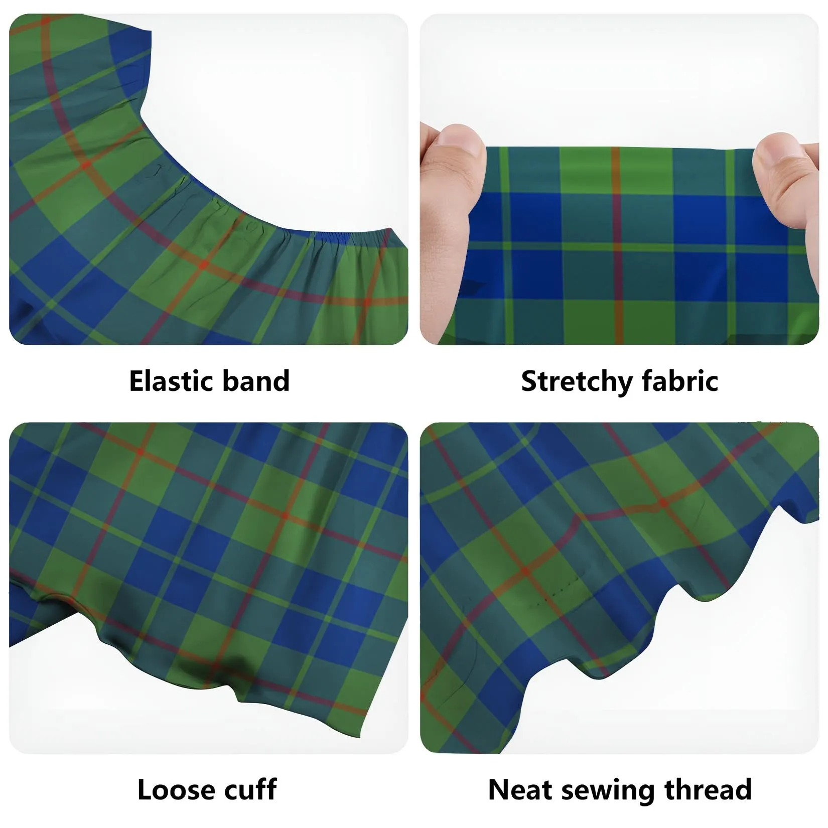 Barclay Hunting Ancient Tartan Off Shoulder Long Dress