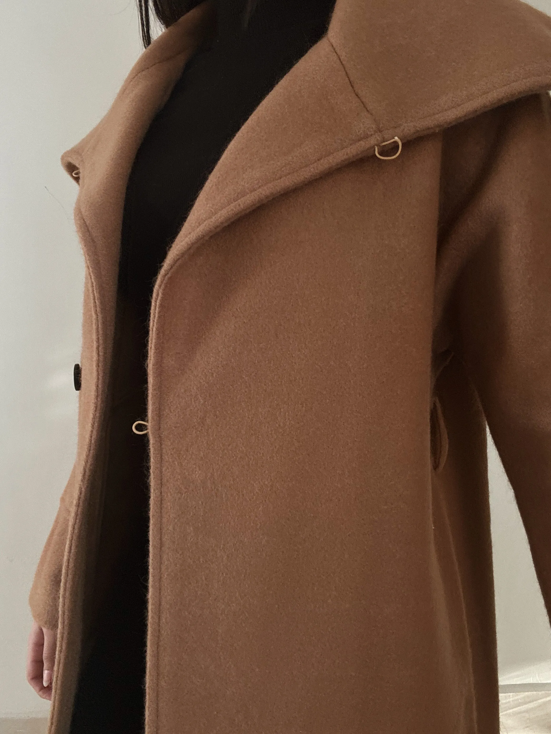 Beige Midi Coat (49% wool)