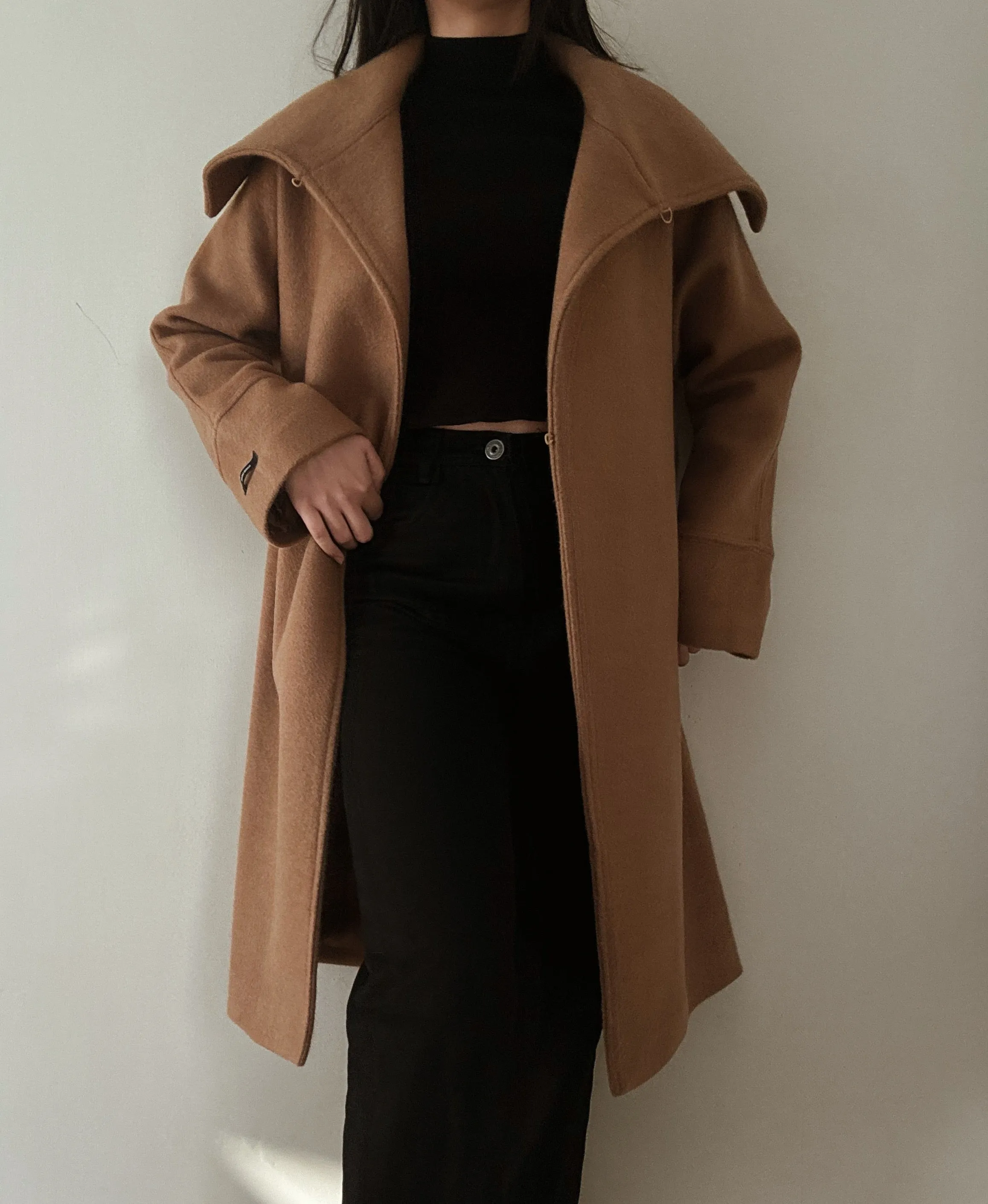 Beige Midi Coat (49% wool)