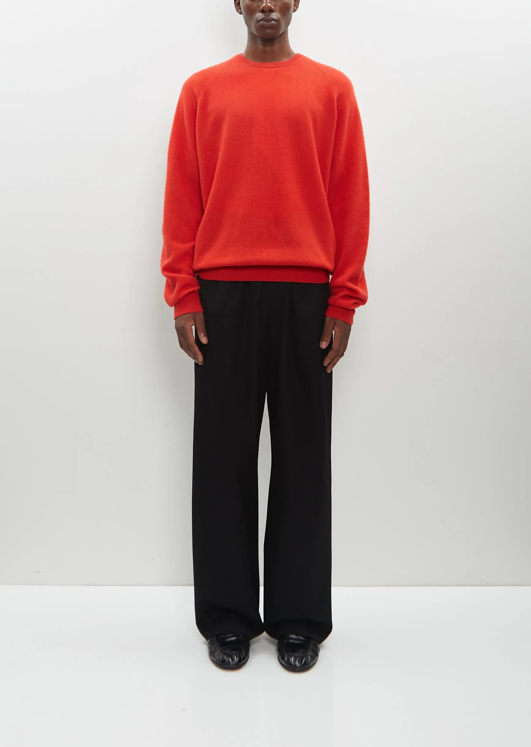 BF R Neck Sweater — Faded Red