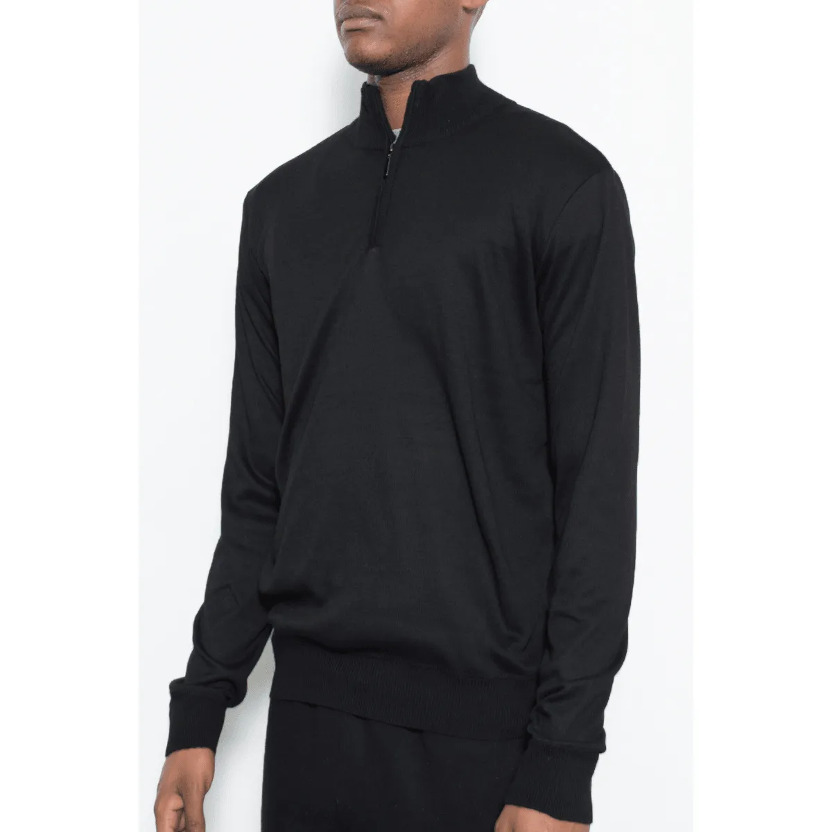 Black Quarter Zip Sweater