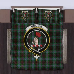Brodie Hunting Tartan Quilt Bed Set with Family Crest