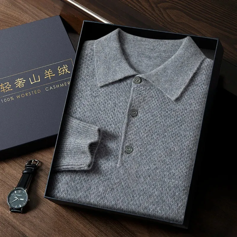 Cashmere Men's Polo  Sweater