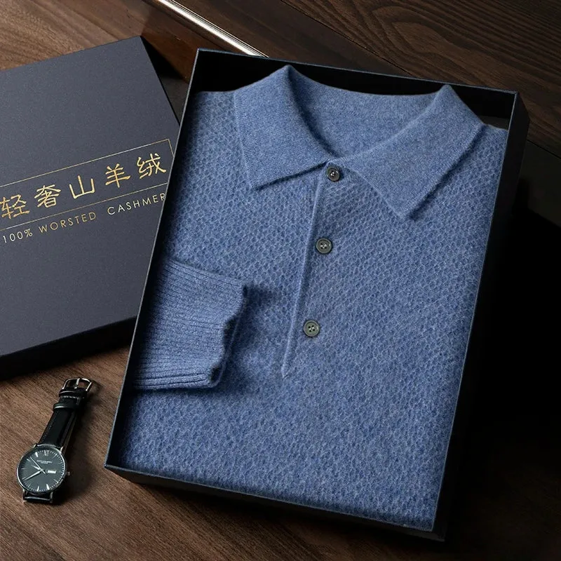 Cashmere Men's Polo  Sweater