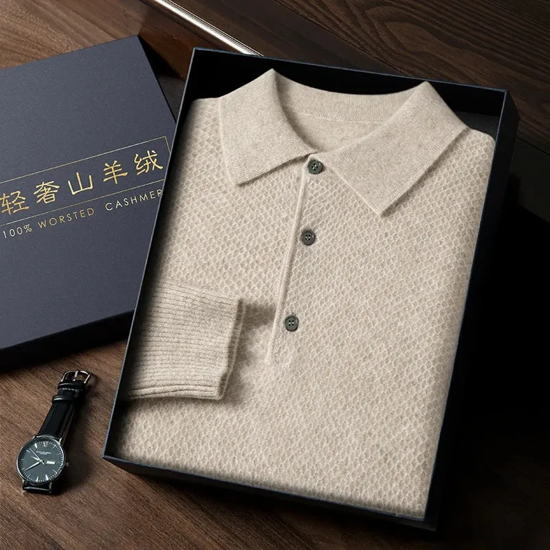 Cashmere Men's Polo  Sweater