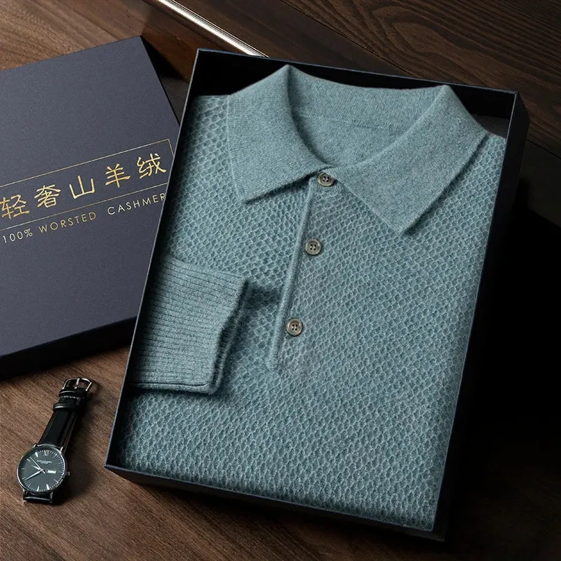 Cashmere Men's Polo  Sweater