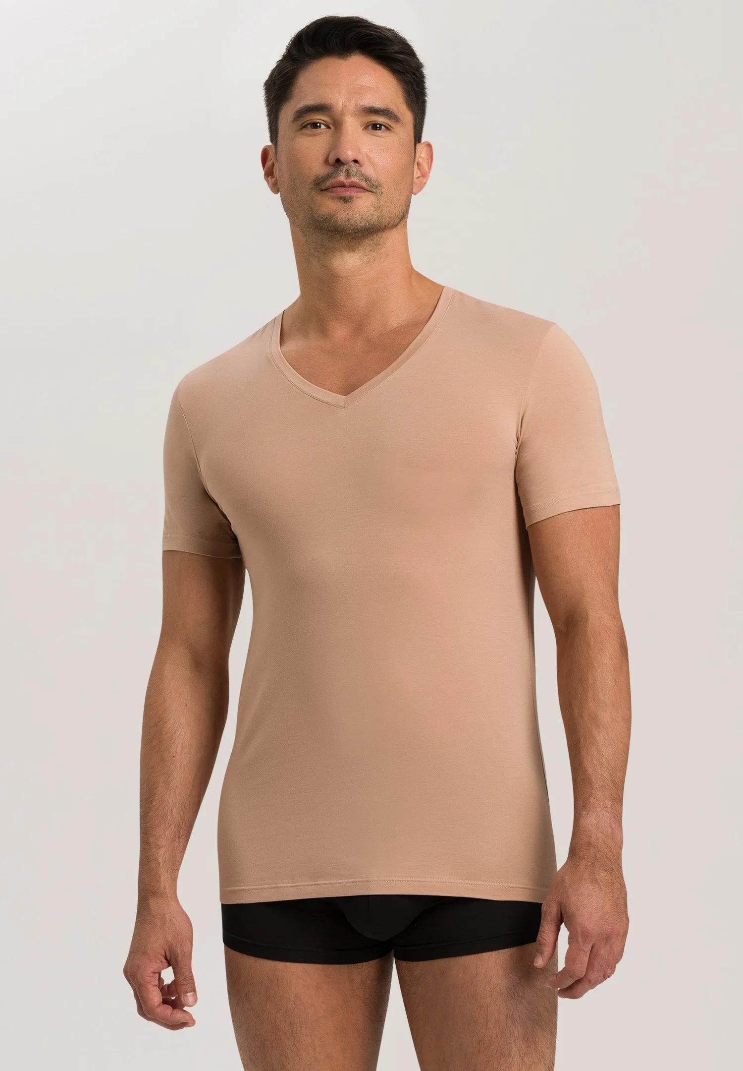 Cotton Superior Egyptian Cotton V-Neck Fitted T-Shirt | Neutral 73089-1216