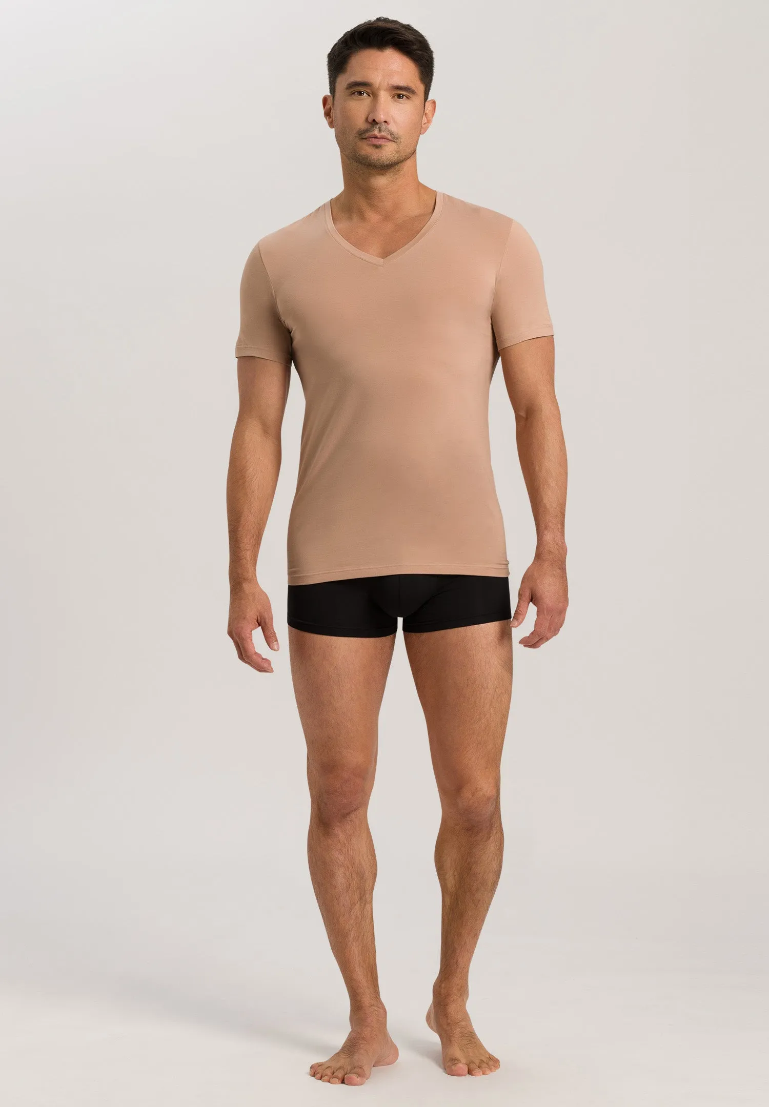 Cotton Superior Egyptian Cotton V-Neck Fitted T-Shirt | Neutral 73089-1216