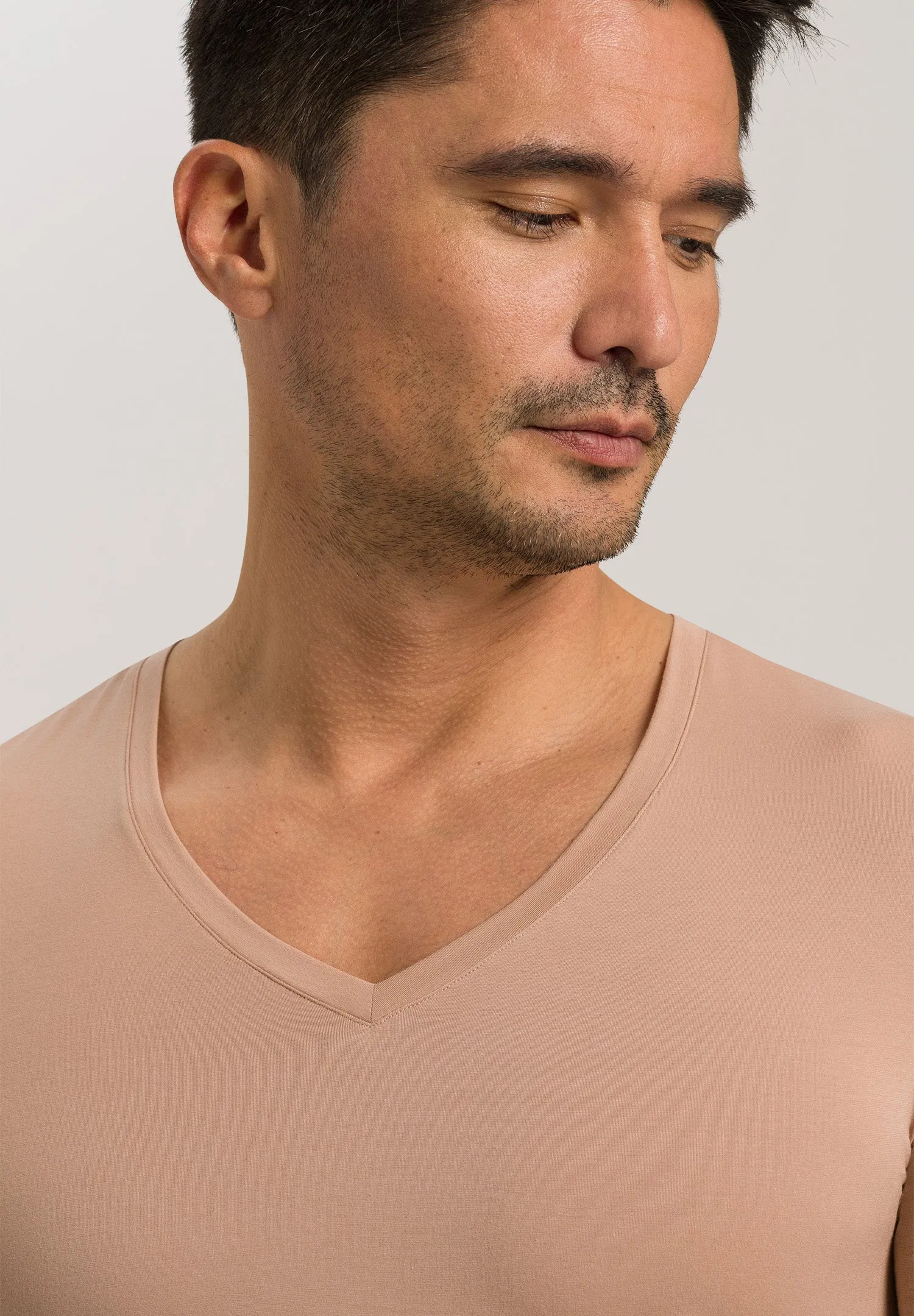 Cotton Superior Egyptian Cotton V-Neck Fitted T-Shirt | Neutral 73089-1216