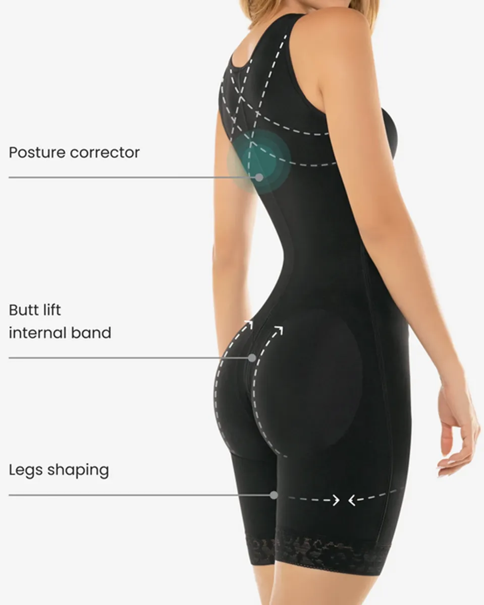 Cysm Hook Closure High Compression Bodysuit With Zip Crotch - 461