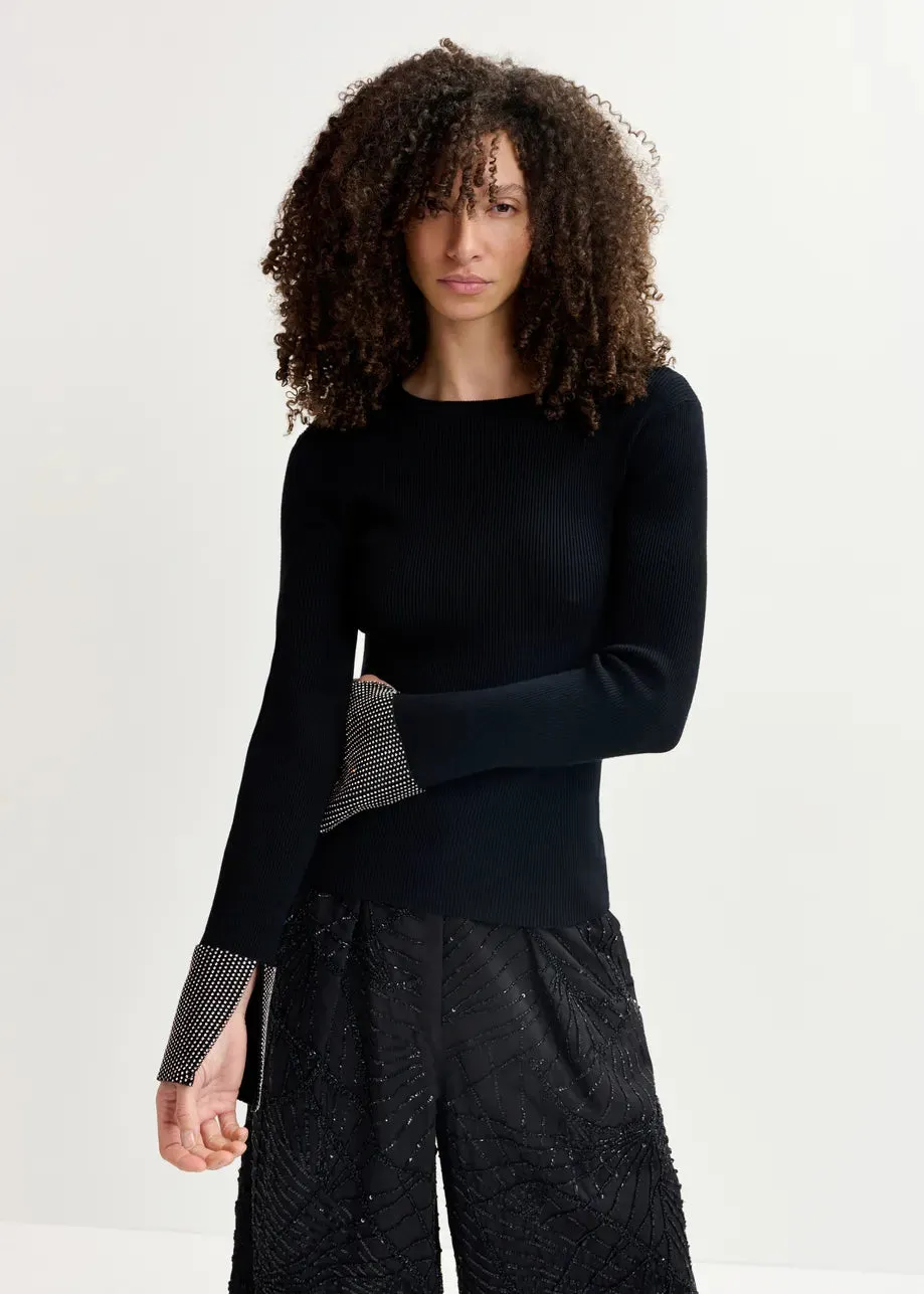 Gomi Rib-knit Sweater - Black