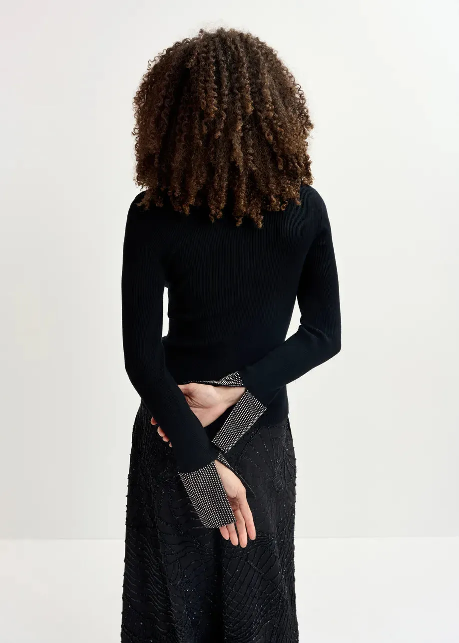 Gomi Rib-knit Sweater - Black