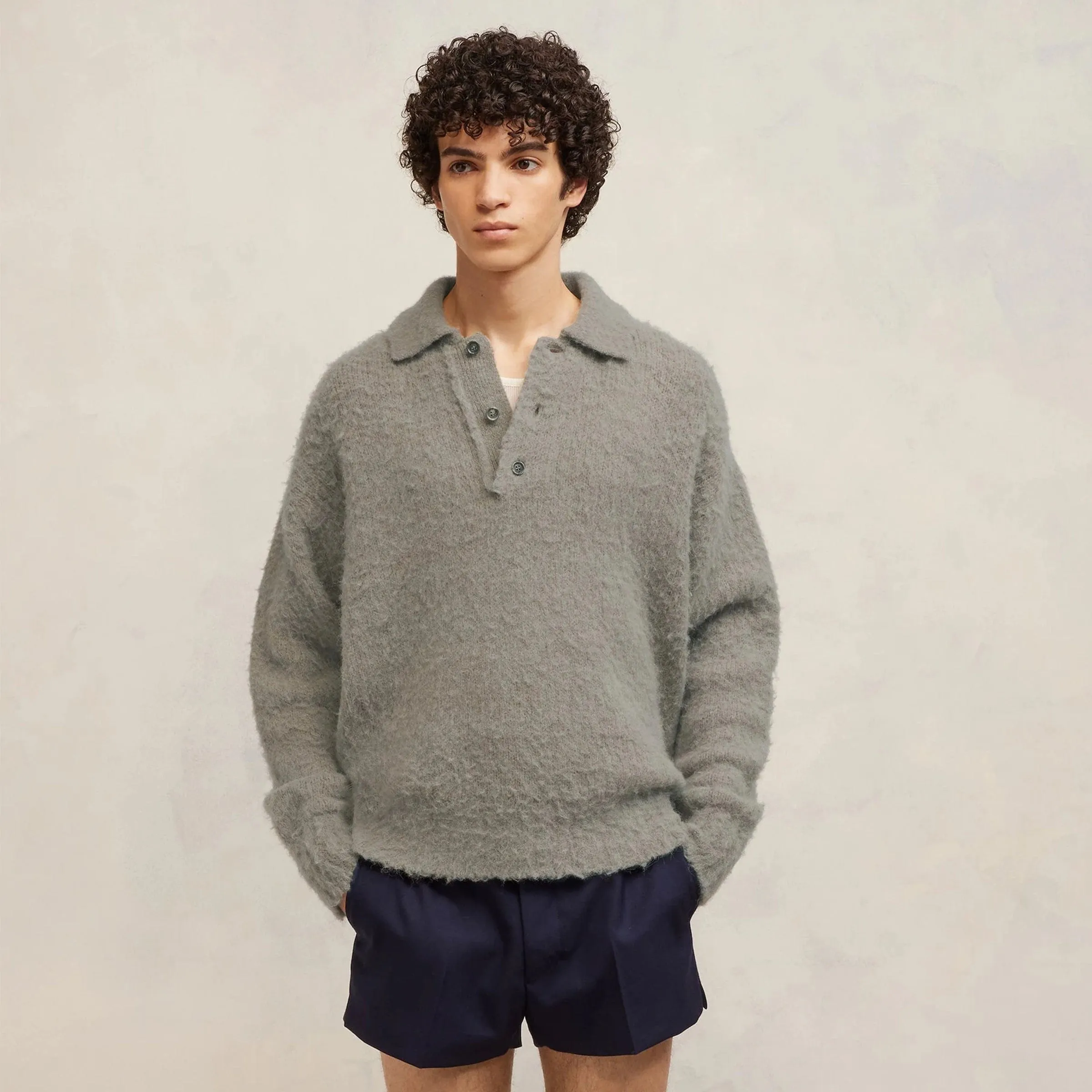 HAIRY POLO SWEATER