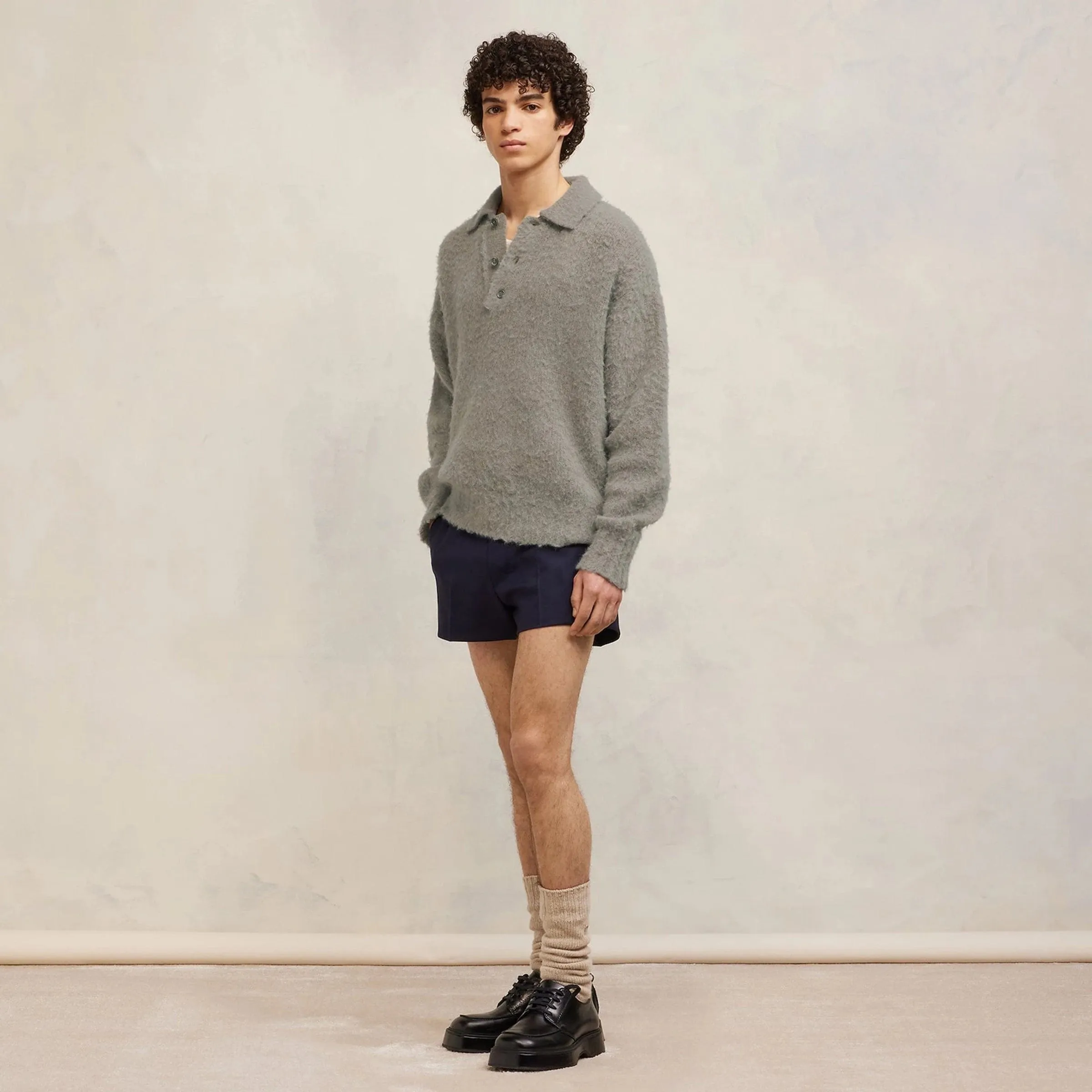 HAIRY POLO SWEATER