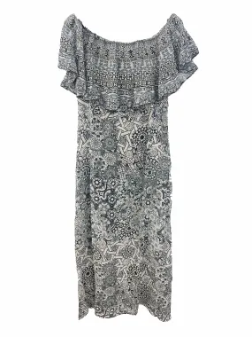 Inoa Casablanca Frill Neck Silk Maxi Dress