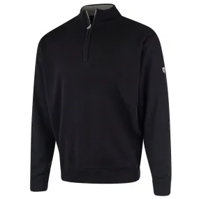 Island Green Lined Knitted Sweater With Pop Zip - Black