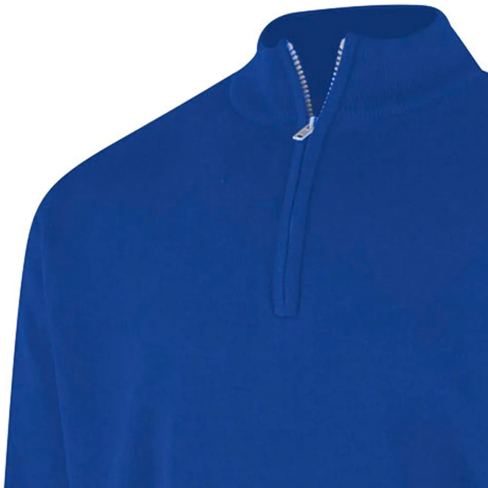 Island Green Lined Knitted Sweater With Pop Zip - Royal Blue