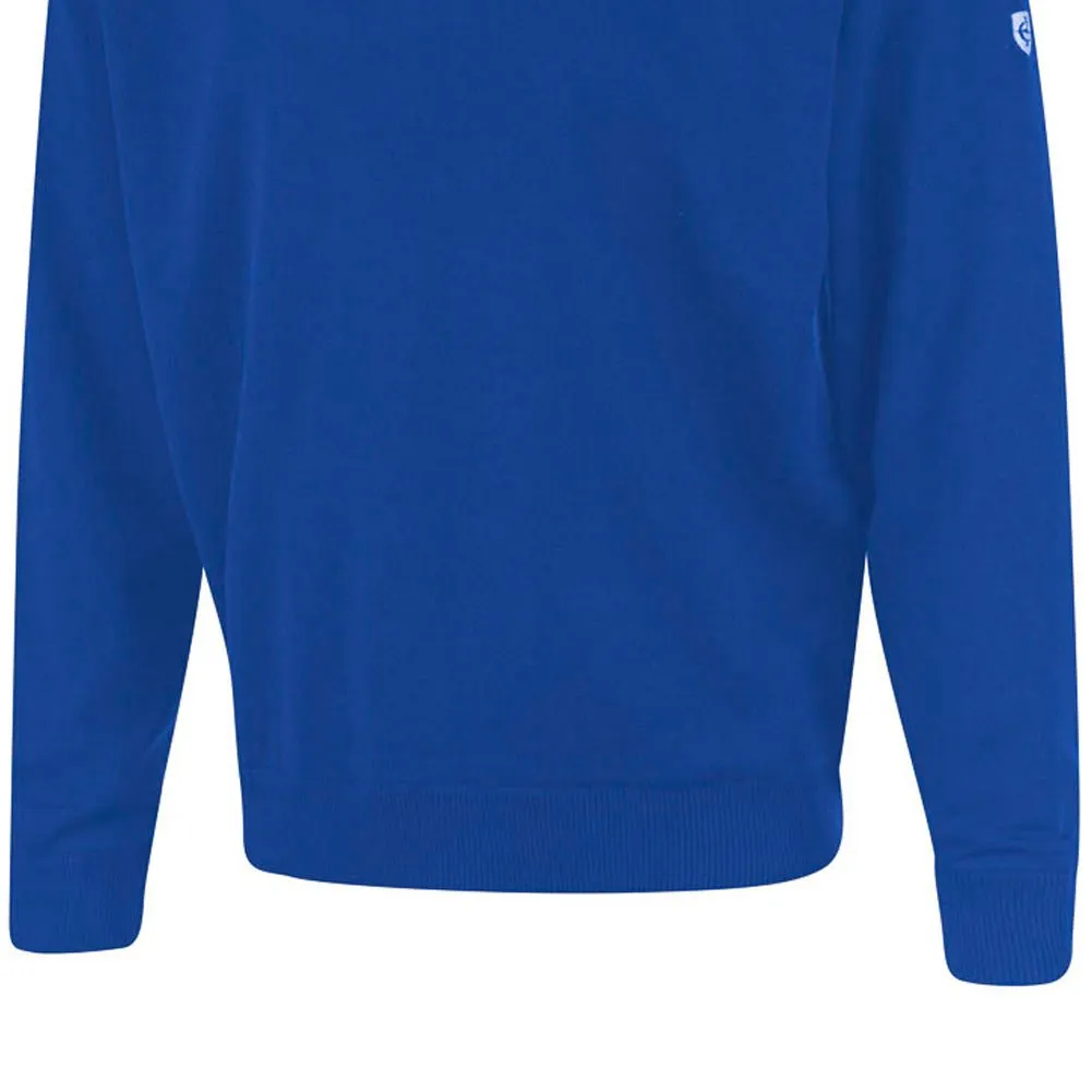 Island Green Lined Knitted Sweater With Pop Zip - Royal Blue