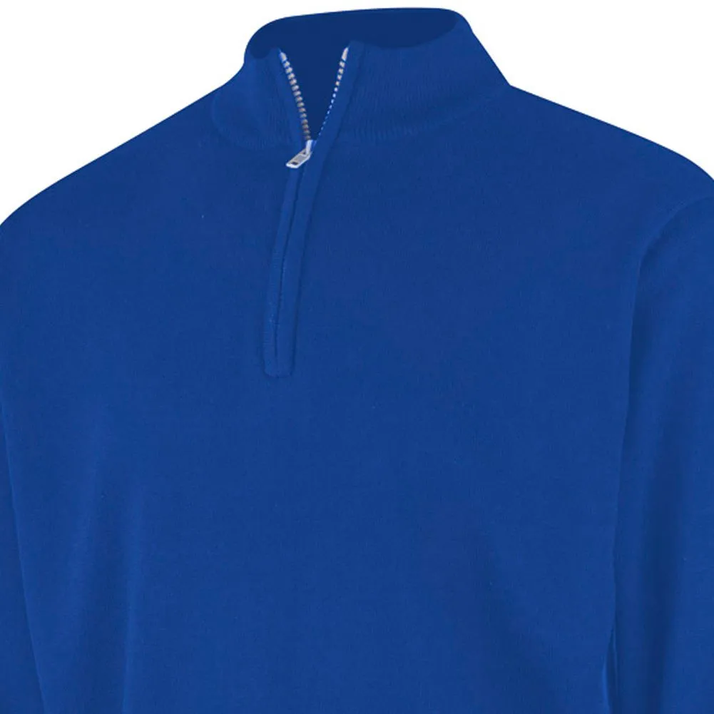Island Green Lined Knitted Sweater With Pop Zip - Royal Blue