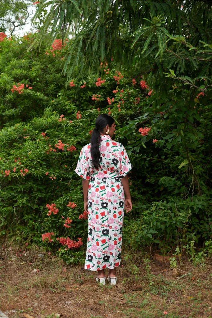 Jardin Spray Draped Shirt Dress