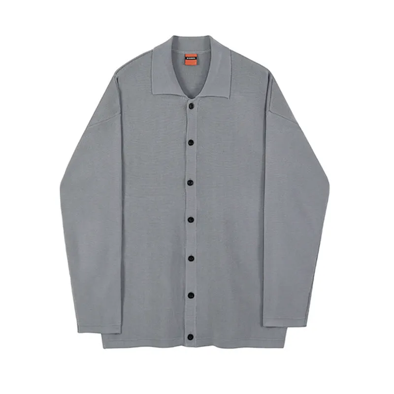 Jinquedai semi formal men outfit Myq Autumn New Knitted Cardigan Men's Loose Korean Style Trendy Casual Lapel Polo Outer Sweater Coat