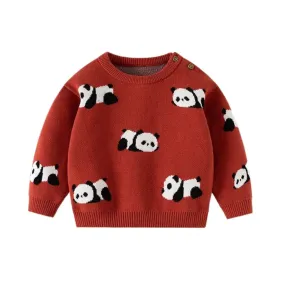 Little Boys' Knit Cotton Panda Sweater / Pullover