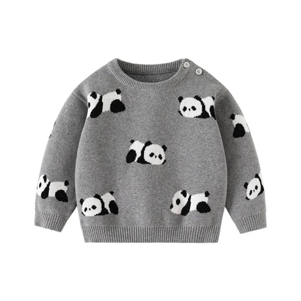 Little Boys' Knit Cotton Panda Sweater / Pullover