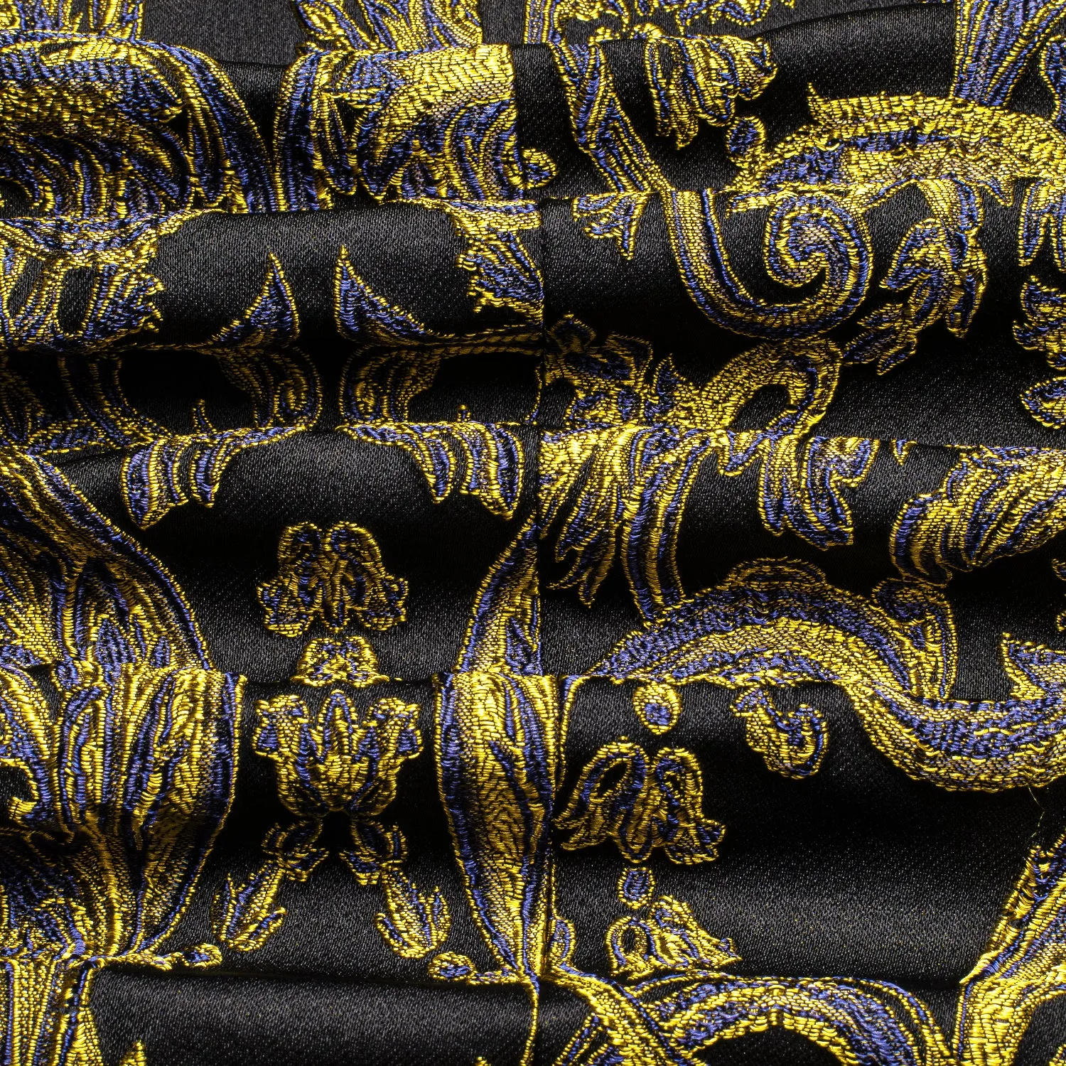 Luxury Black Golden Embroidered Floral Men's Suit for Party