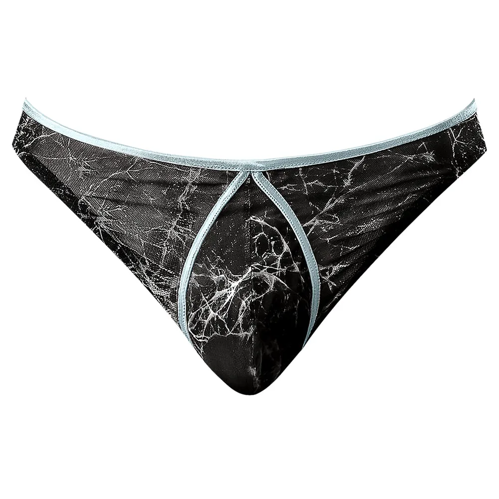 Male Power Marble Mesh Mini Thong Black S/M