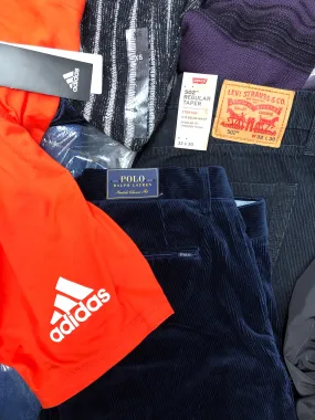 Men's Clothing ASSORTED Wholesale Lot, LACOSTE, NAUTICA, POLO RALPH LAUREN, MICAHEL KORS, LEVI'S, ADIDAS, INC and more 15 Units, Shelf Pulls, MSRP $1,365