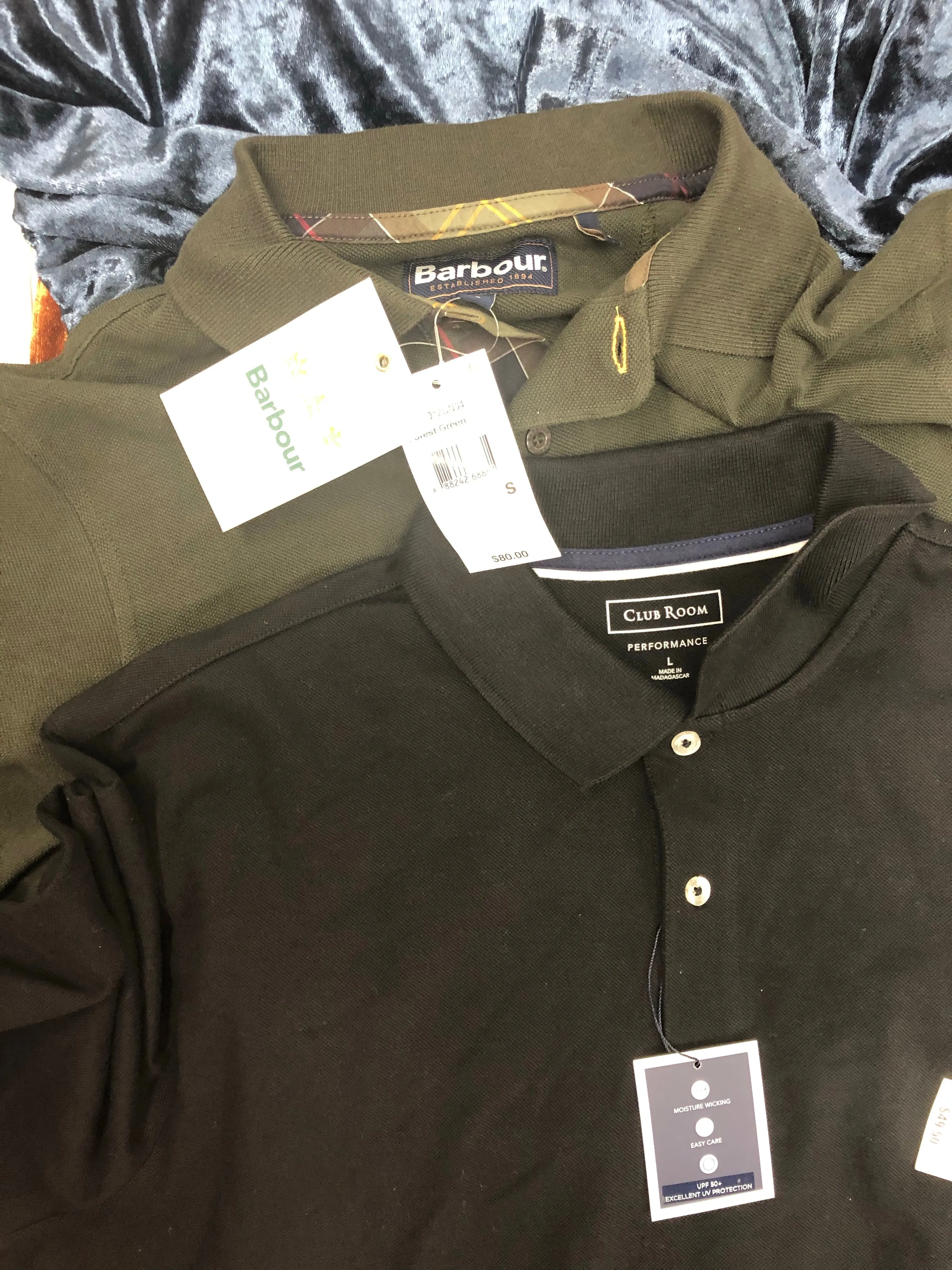 Men's Clothing Top Wholesale Lot, Barbour , Dylan Gray, INC, and more, 9 Units, Shelf Pulls, MSRP $855.49