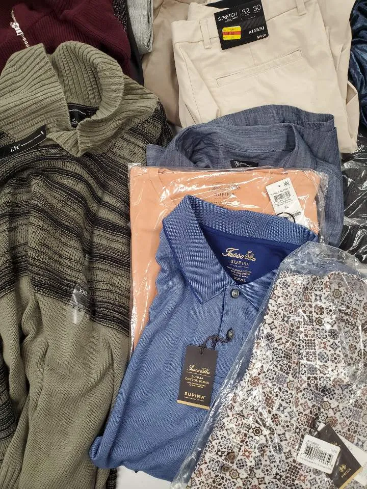 Men's Clothing Wholesale Lot Adidas, Nike, Calvin Klein, Tasso Elba, Alfani, Club Room, Inc, and more, 25 Units, Shelf Pulls, MSRP $1,500.97