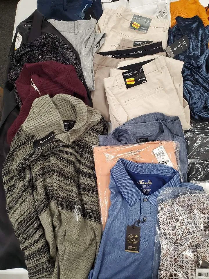 Men's Clothing Wholesale Lot Adidas, Nike, Calvin Klein, Tasso Elba, Alfani, Club Room, Inc, and more, 25 Units, Shelf Pulls, MSRP $1,500.97