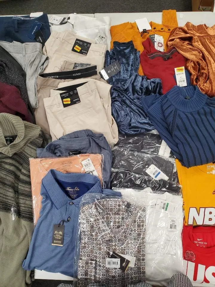 Men's Clothing Wholesale Lot Adidas, Nike, Calvin Klein, Tasso Elba, Alfani, Club Room, Inc, and more, 25 Units, Shelf Pulls, MSRP $1,500.97