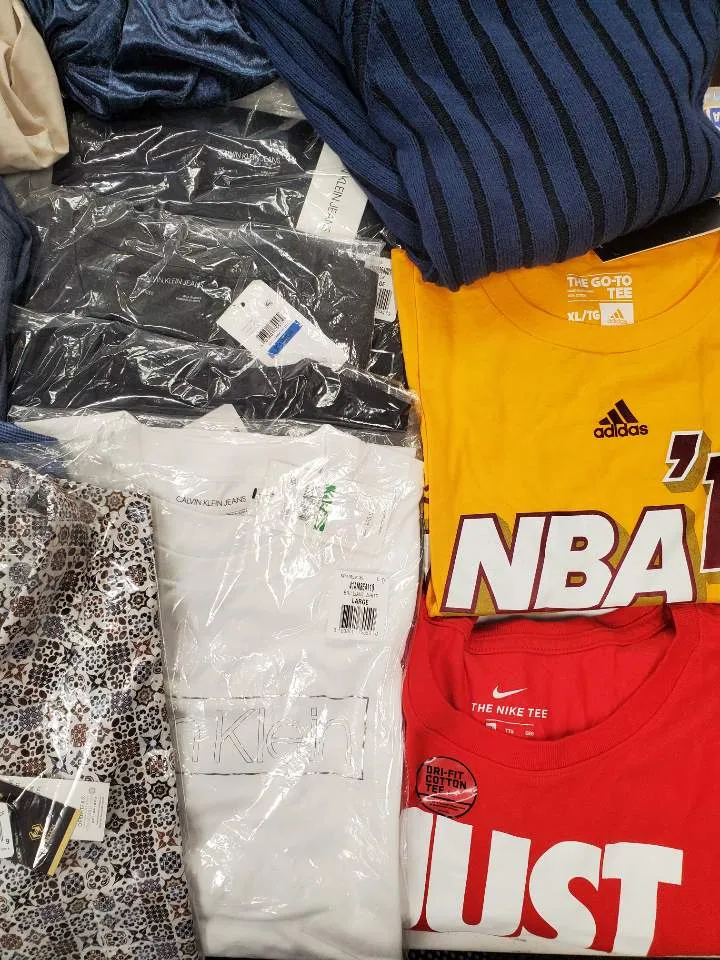 Men's Clothing Wholesale Lot Adidas, Nike, Calvin Klein, Tasso Elba, Alfani, Club Room, Inc, and more, 25 Units, Shelf Pulls, MSRP $1,500.97