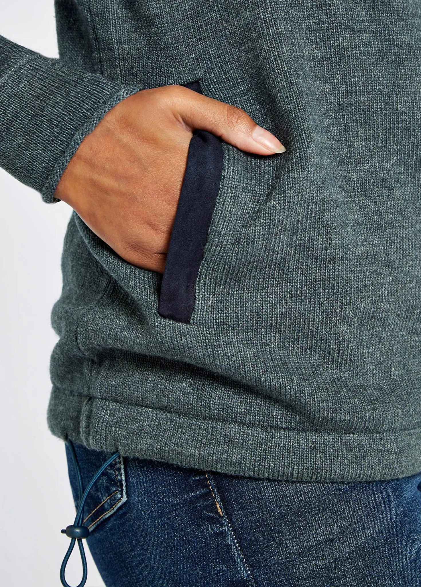 Morrisey Zip Neck Sweater - Dark Pebble