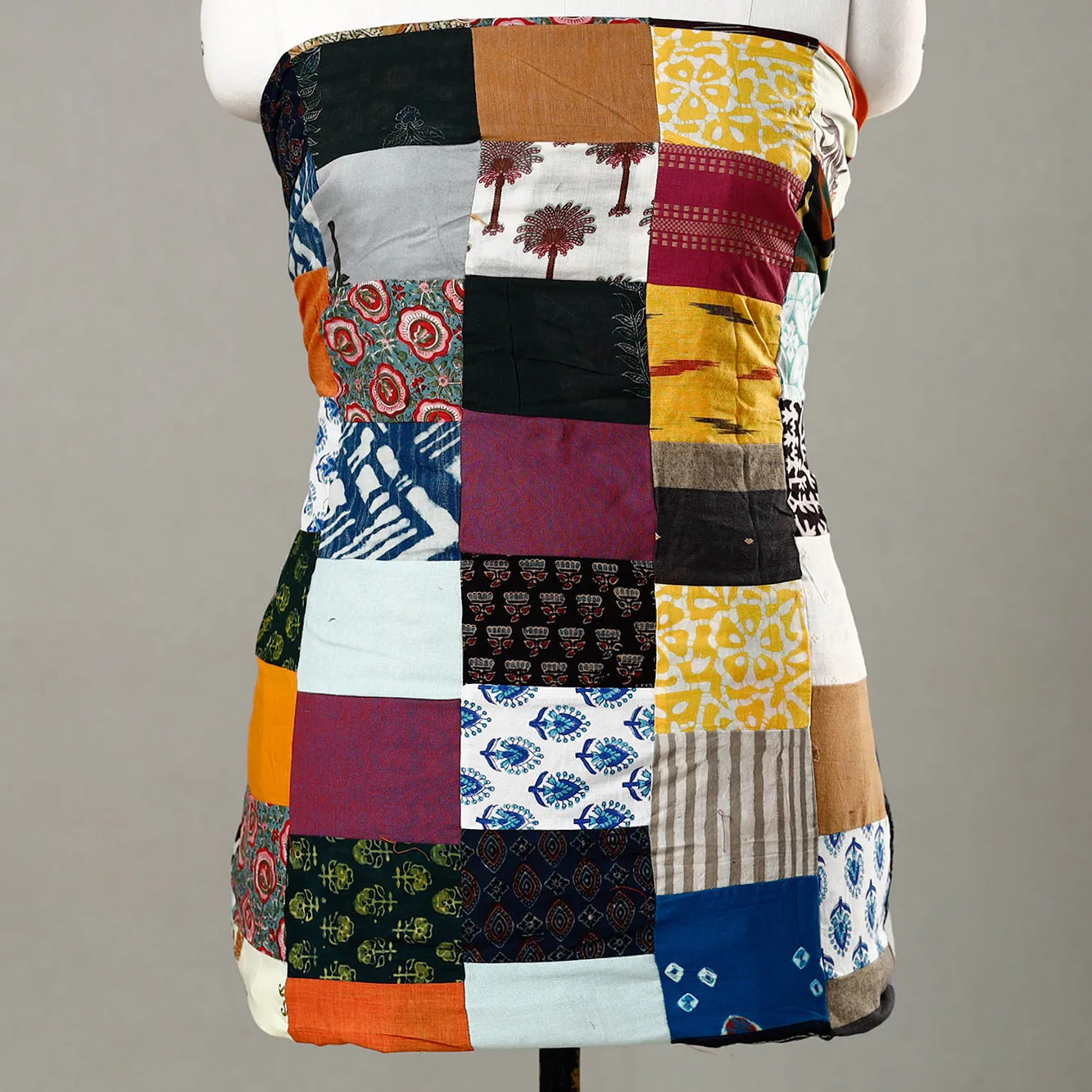 Multicolor - Handmade Tukdi Kaam Patchwork Cotton kurta Material - (2.6 meter) 33