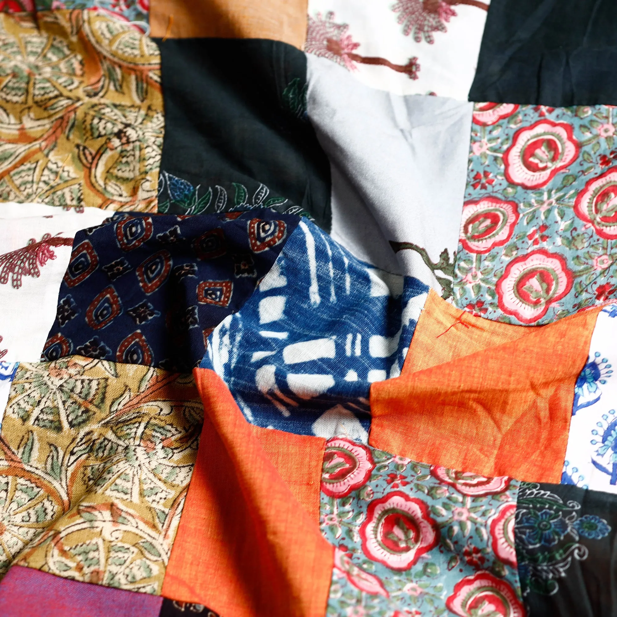 Multicolor - Handmade Tukdi Kaam Patchwork Cotton kurta Material - (2.6 meter) 33