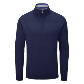 Oscar Jacobson Anders Lined 1/2 Zip Sweater - Navy