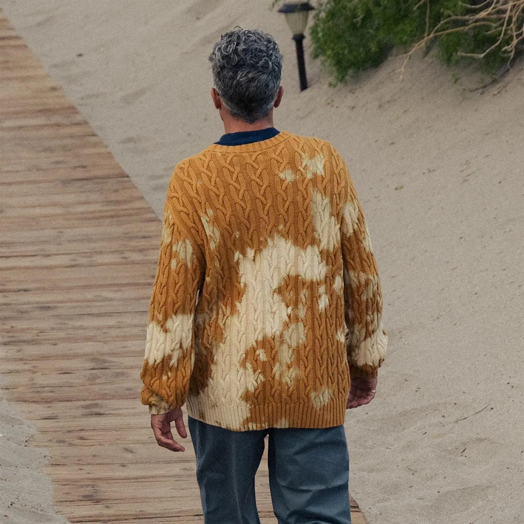 Shibori Cableknit Sweater Saffron - 2024