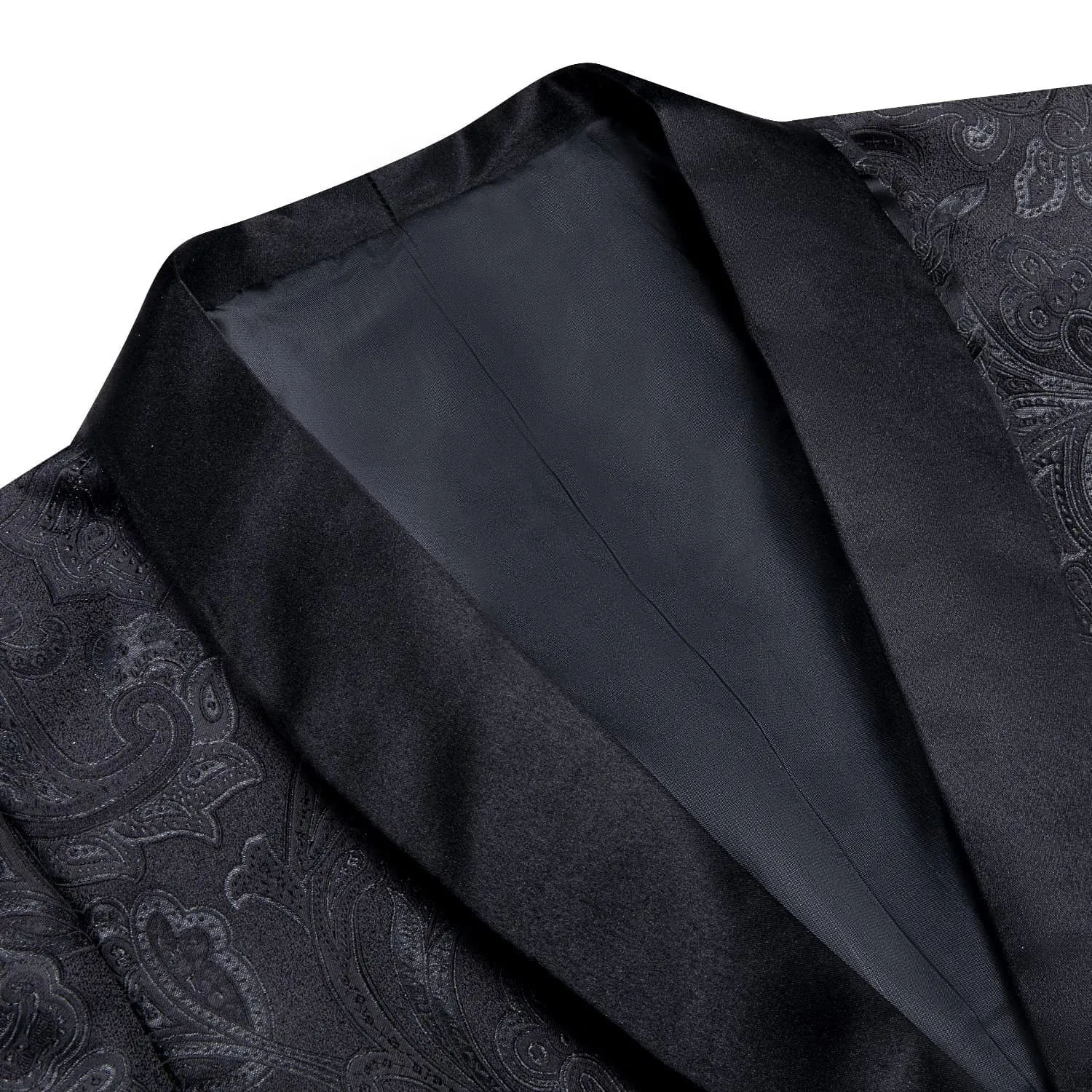 Ties2you Dress Suit for Men Oil Black Floral Jacquard Shawl Collar Suit