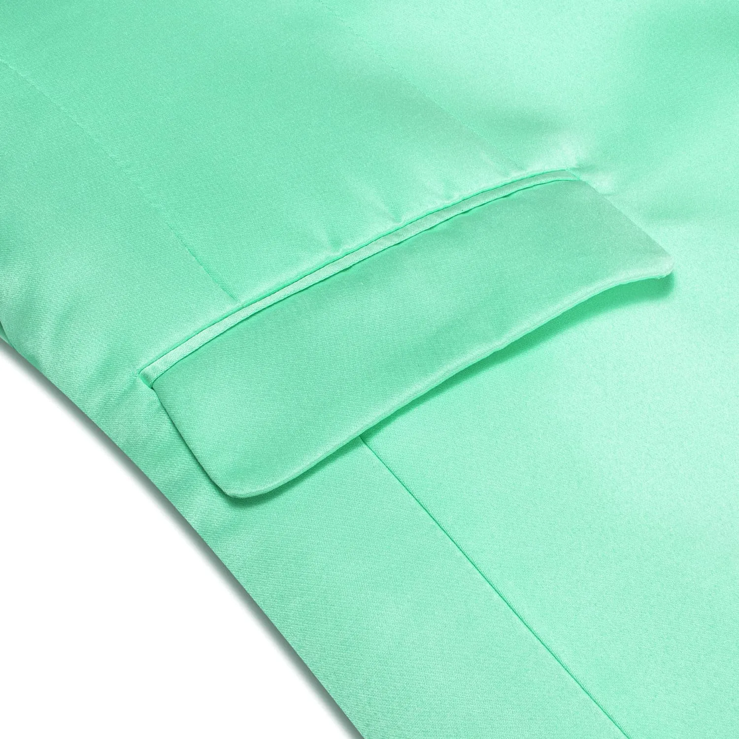 Ties2you Men's Suit Mint Green Satin Notched Collar Suit Jacket Blazer