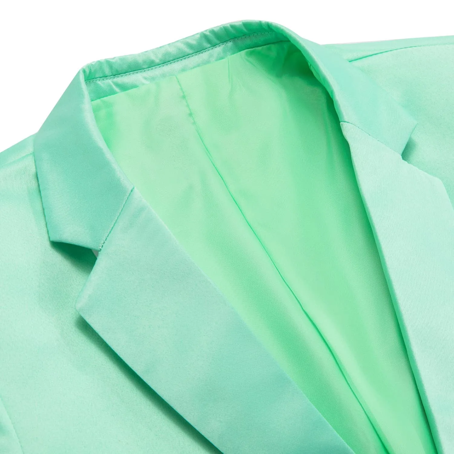 Ties2you Men's Suit Mint Green Satin Notched Collar Suit Jacket Blazer