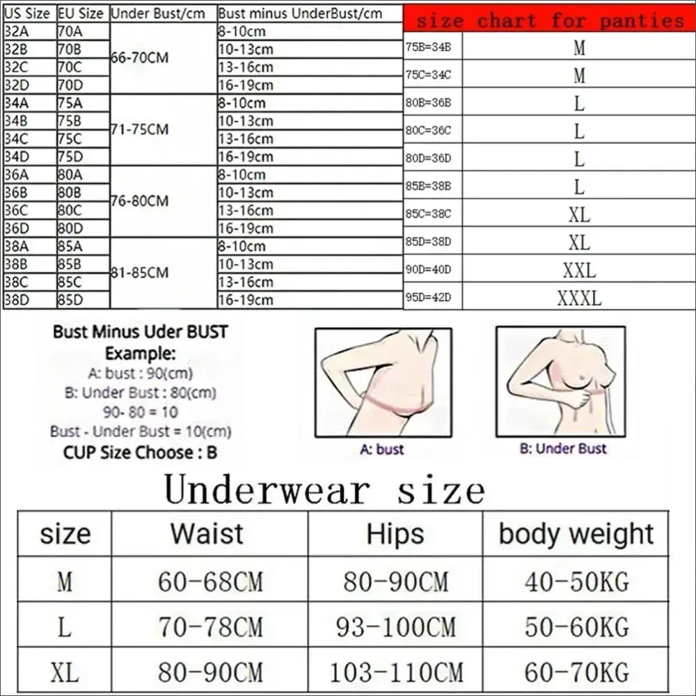 Women's Sexy Lingerie Set: Sporty Classic Padded Push-Up Underwear